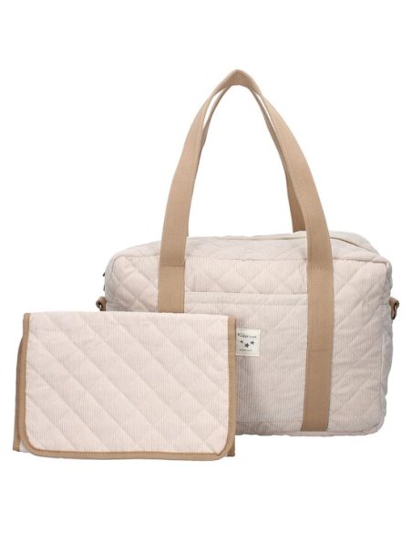 Sac à langer (avec matelas à langer) – Velours côtelé écru -