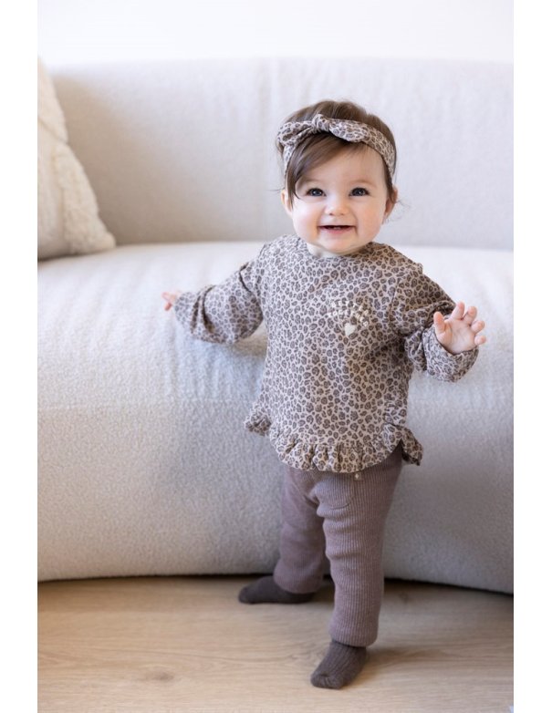 Legging bébé côtelé coton - chocolat - Better Together