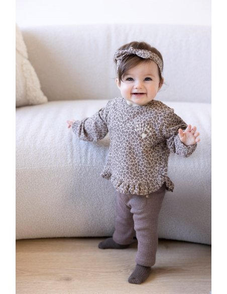 Legging bébé côtelé coton - chocolat - Better Together