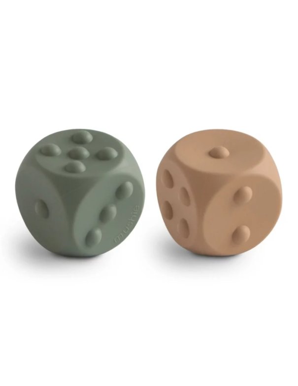 Jouet sensorielle - dés en silicone - Tym/naturel - Mushie
