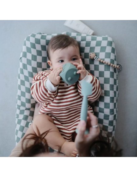 Jouet sensorielle - dés en silicone - Tym/naturel - Mushie