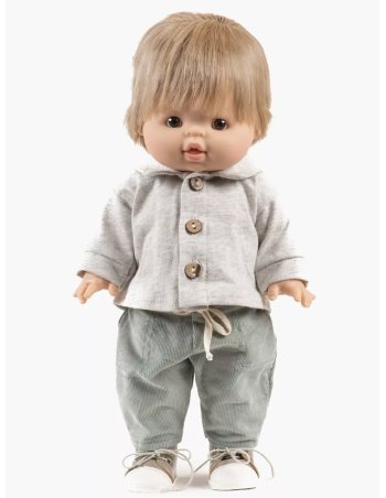 Ensemble Gordis - Samy top en jersey chiné écru et pantalon en