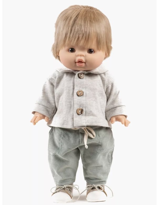 Ensemble Gordis - Samy top en jersey chiné écru et pantalon en