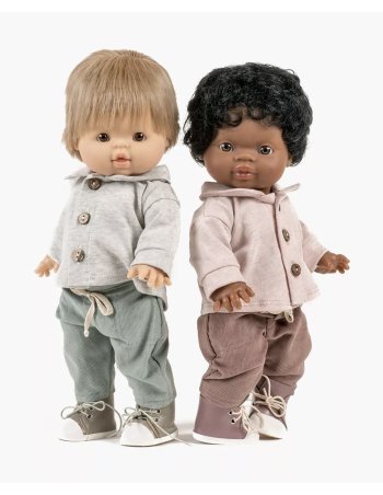 Ensemble Gordis - Samy top en jersey chiné écru et pantalon en 2