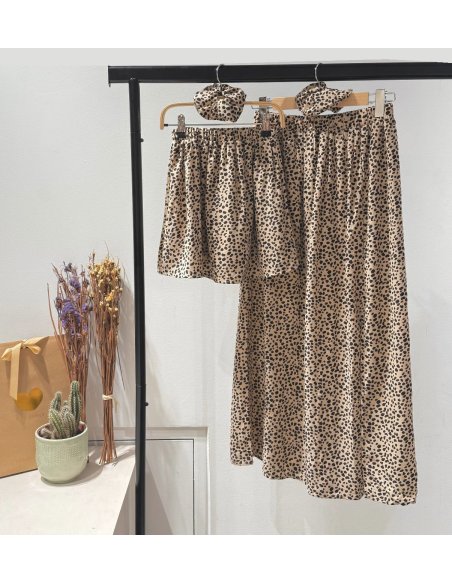 Jupe imprimé léopard et choucou - Mère-fille