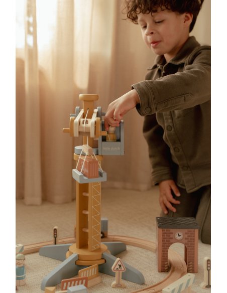 Set grue et chantier de construction en bois - Little Dutch