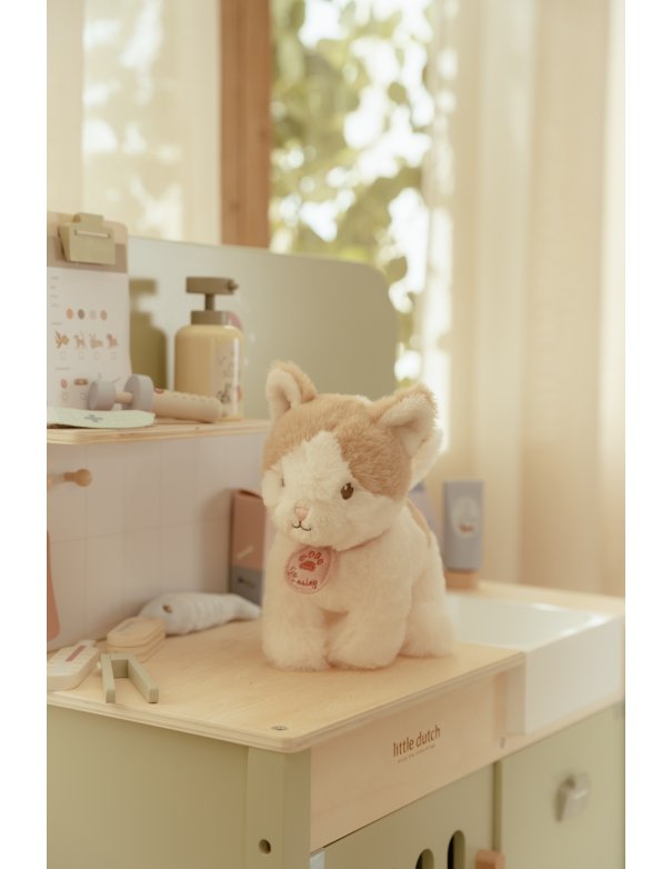 Peluche chat avec sac de transport - Marley - Little Dutch