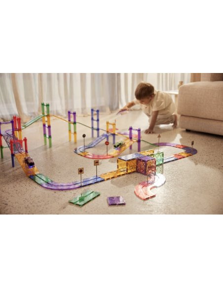 Construction magnétique - Circuit Large Piste de Course Pastel