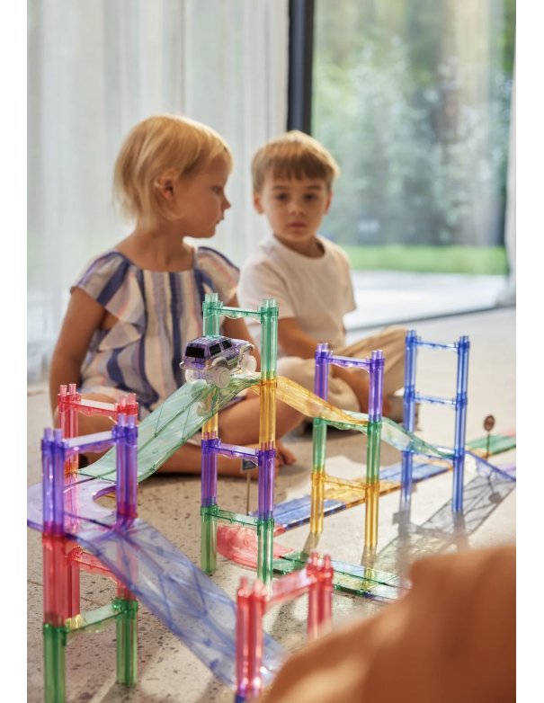 Construction magnétique - Circuit Large Piste de Course Pastel