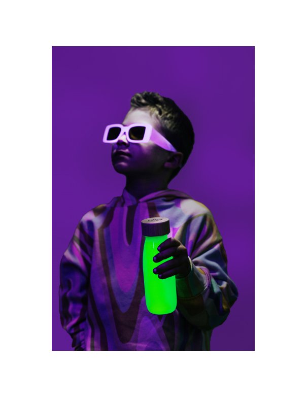 Bouteille sensorielle flottante - Jaune fluo - Petit Boum