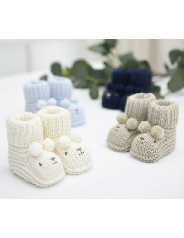 Chaussons tricot ourson