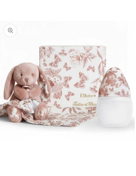 Coffret Biberon 150 mL + Doudou | Tartine et Chocolat "Toile de