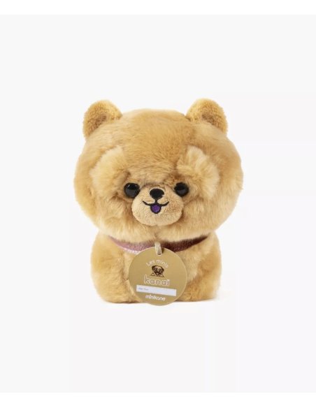 Loki, chien en peluche de 18cm avec collier et son panier en