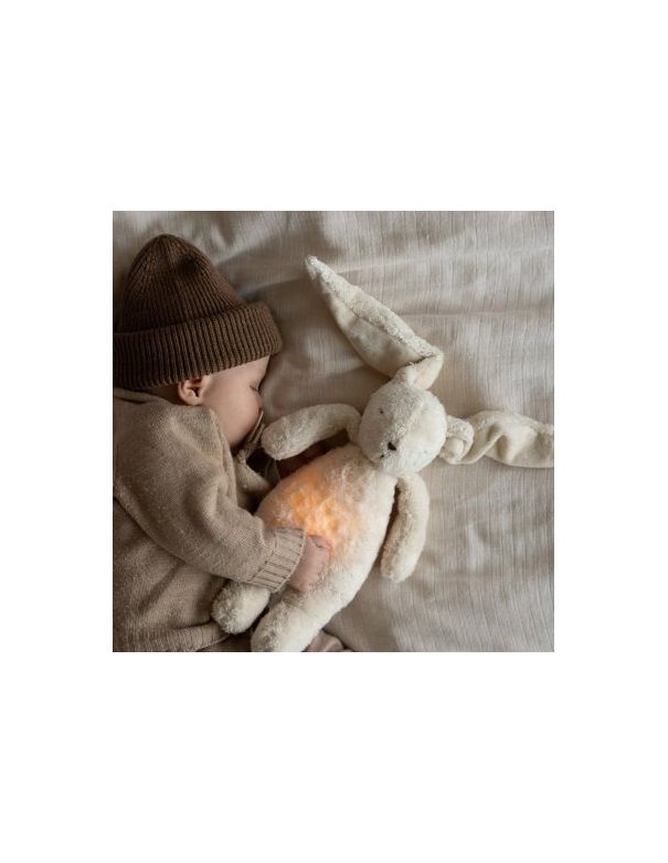 Moonie – lapin nature bio avec sons & lumières - blanc polaire
