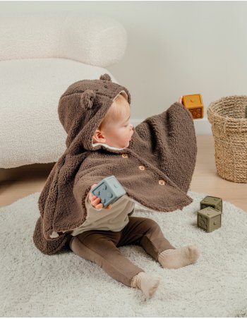 Poncho marron chocolat en... 2