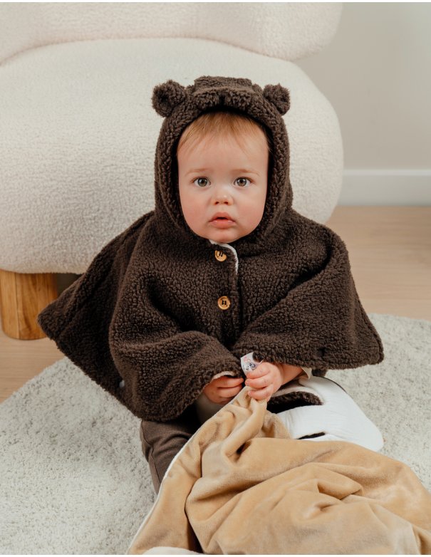 Poncho marron chocolat en Groloudoux®...