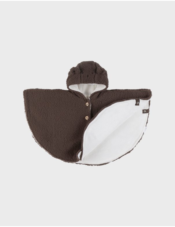Poncho marron chocolat en Groloudoux®...