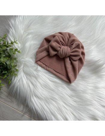 Turban maille fine vieux rose