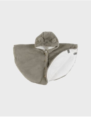 Poncho bébé en fausse fourrure kaki - Noukie's 2