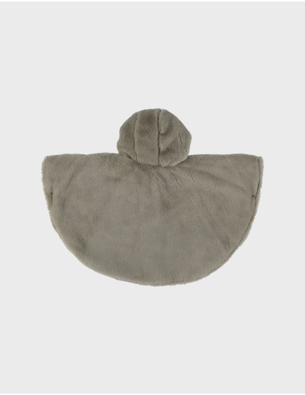 Poncho bébé en fausse fourrure kaki -...