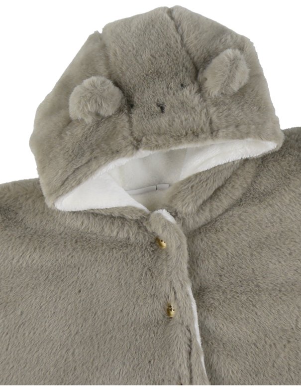 Poncho bébé en fausse fourrure kaki - Noukie's