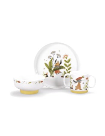 Set vaisselle porcelaine - Trois petits lapins - Moulin Roty
