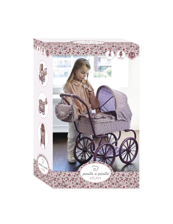 Landeau grandes roues cherry fleurs -...