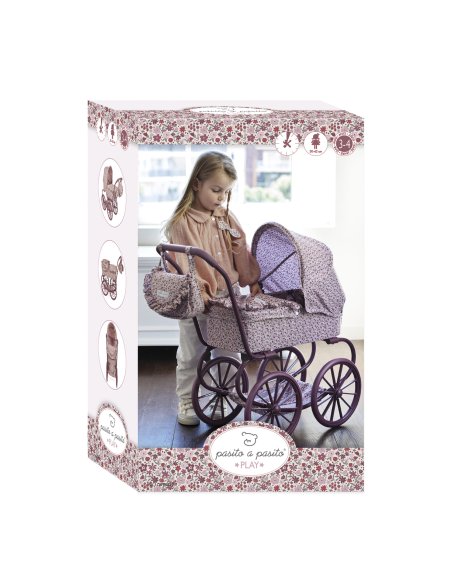 Landeau grandes roues cherry fleurs - Pasito a pasito