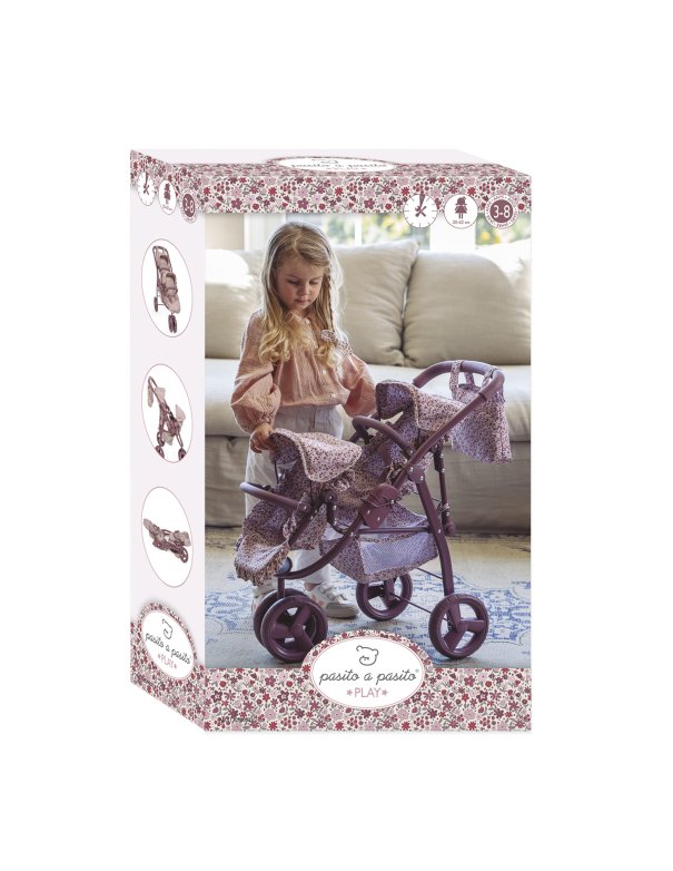 Landeau jumeau cherry fleurs - Pasito a pasito