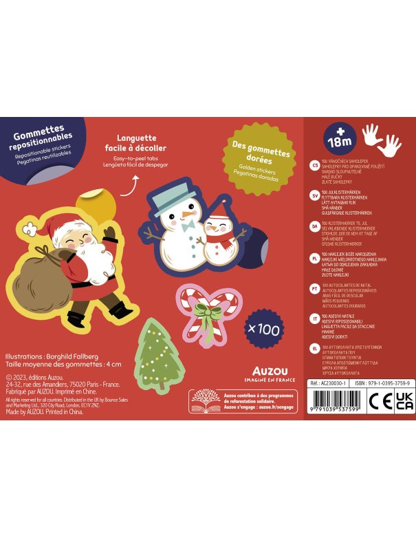 Pochette de 100 gommettes - Noël - Auzou