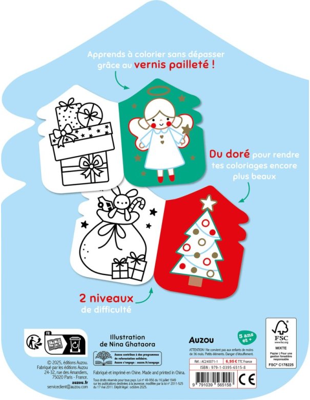 Je colorie sans dépasser - Noël - Auzou