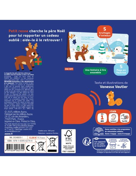 Livre sonore 1, 2, 3, qui est là? - Qui est là - Joyeux Noël -