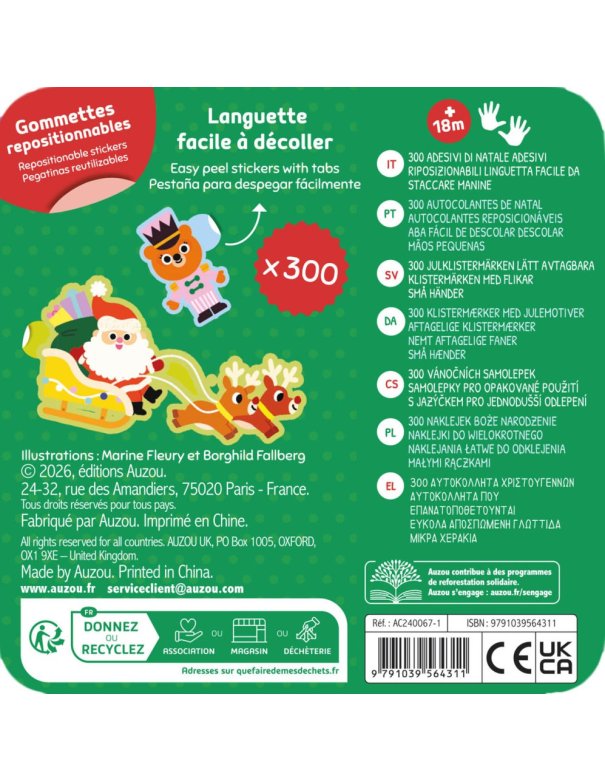 Gommettes Noël x300 en boîte métal -...