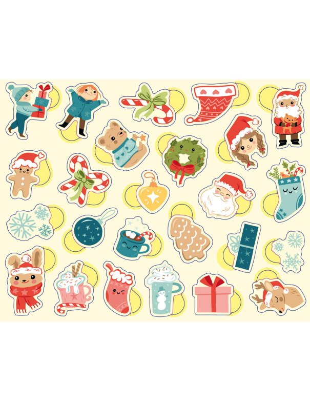 Gommettes Noël x300 en boîte métal -...