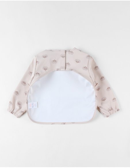 Bavoir à manches hérisson, rose pâle - Noukie's