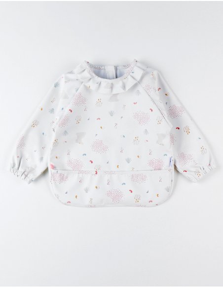 Bavoir à manches Lina & Joy, écru Noukie'S