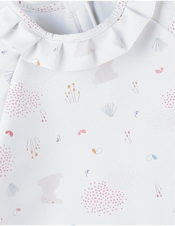 Bavoir à manches Lina & Joy, écru Noukie'S