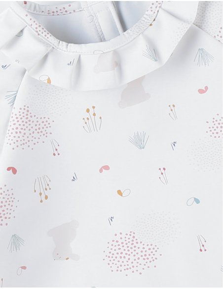 Bavoir à manches Lina & Joy, écru Noukie'S