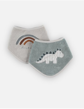 Lot de 2 bavoirs bandana en...