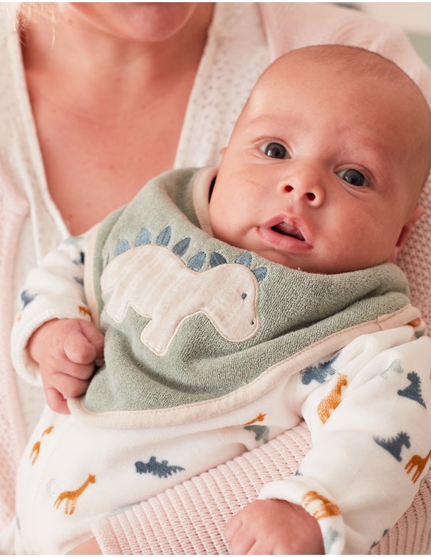Lot de 2 bavoirs bandana en éponge,...