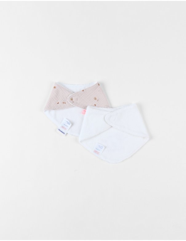 Lot 2 bavoirs éponge & mousseline Bali - Noukie's