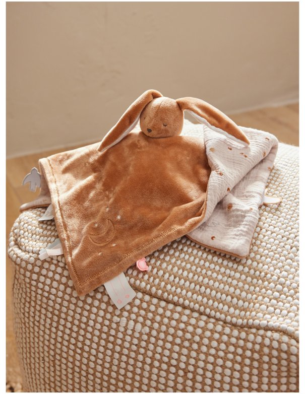 Doudou lapin réversible jour & nuit Moka - Noukie's