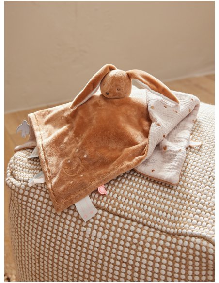 Doudou lapin réversible jour & nuit Moka - Noukie's