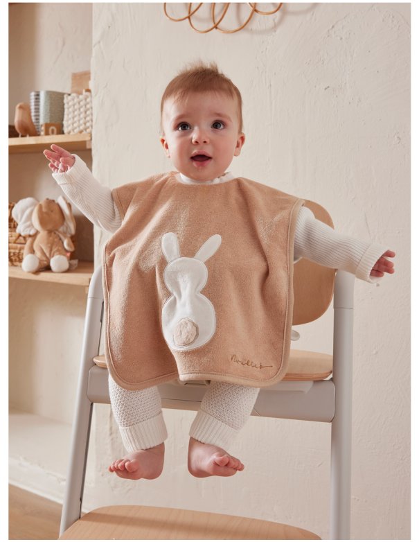 Bavoir funny en éponge Moka, noisette...