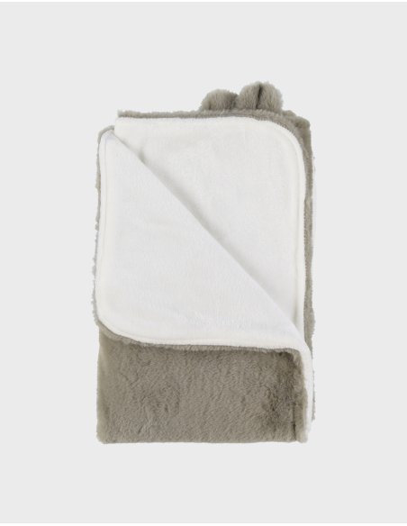 Couverture 75*100cm en Groloudoux bunny kaki - Noukie's