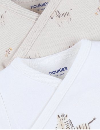 Lot de 2 bodies croisés en coton manches longues Zébre -Noukie's 2