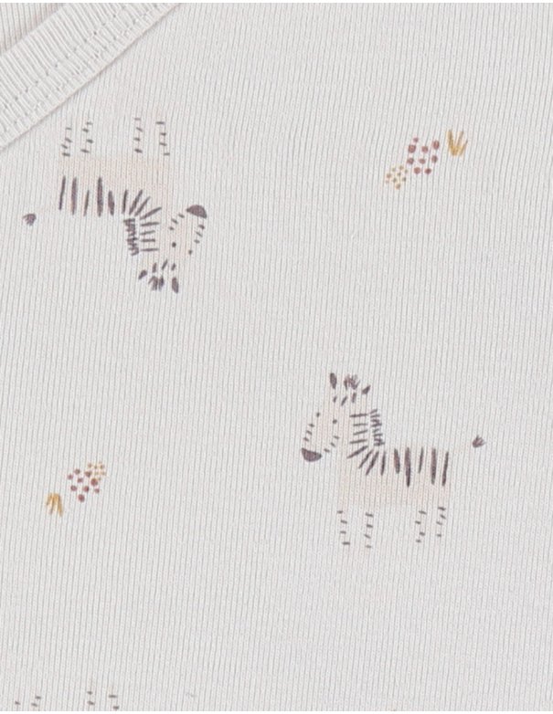 Lot de 2 bodies croisés en coton manches longues Zébre -Noukie's