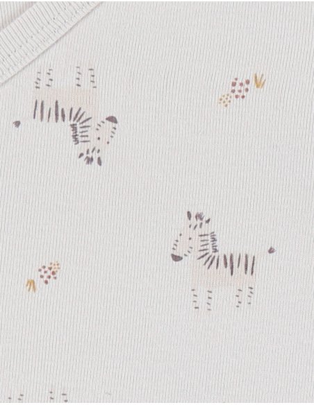 Lot de 2 bodies croisés en coton manches longues Zébre -Noukie's