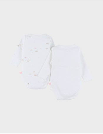 Lot de 2 bodies croisés en coton imprimé mouton -Noukie's 2
