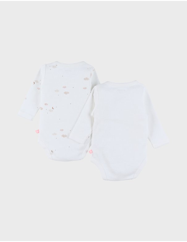 Lot de 2 bodies croisés en coton imprimé mouton -Noukie's